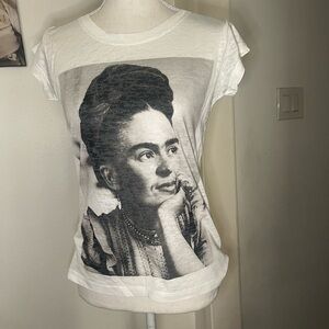 White Graphic Print Women's Tee